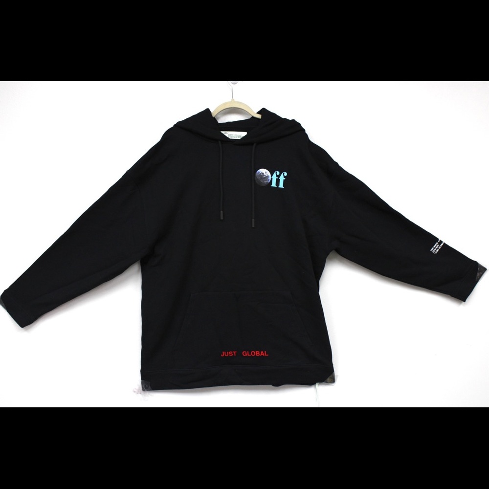 “Main Label.” Just Global black hoodie Men size L